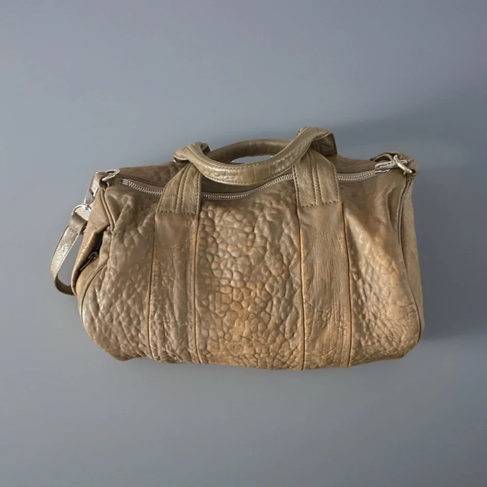 Alexander Wang Rocco Bag Mushroom Grey Pebbled Leather Silver Hardware $1295 men